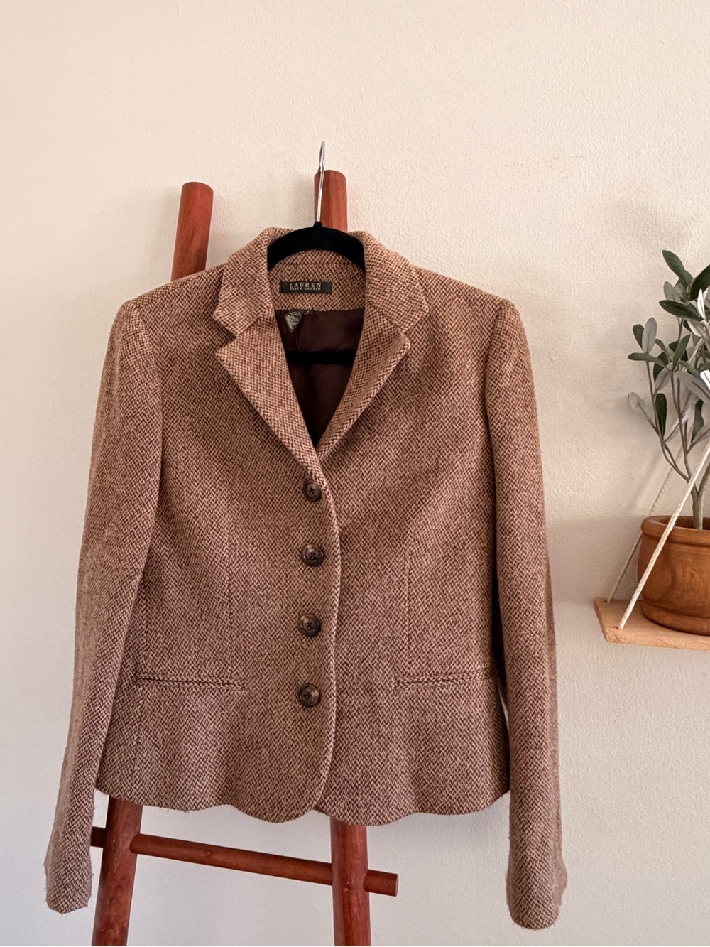 Vintage Lauren Ralph Lauren Herringbone Tweed Blazer Jacket